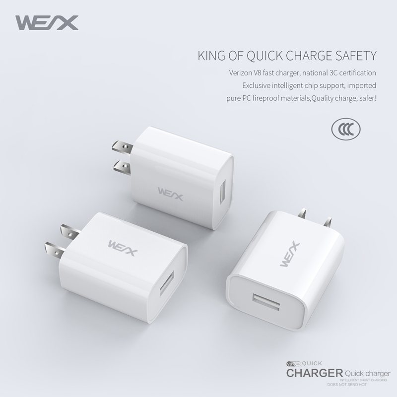 WEX -V8, carregador de parede única do Porto ME65292; carregador USB