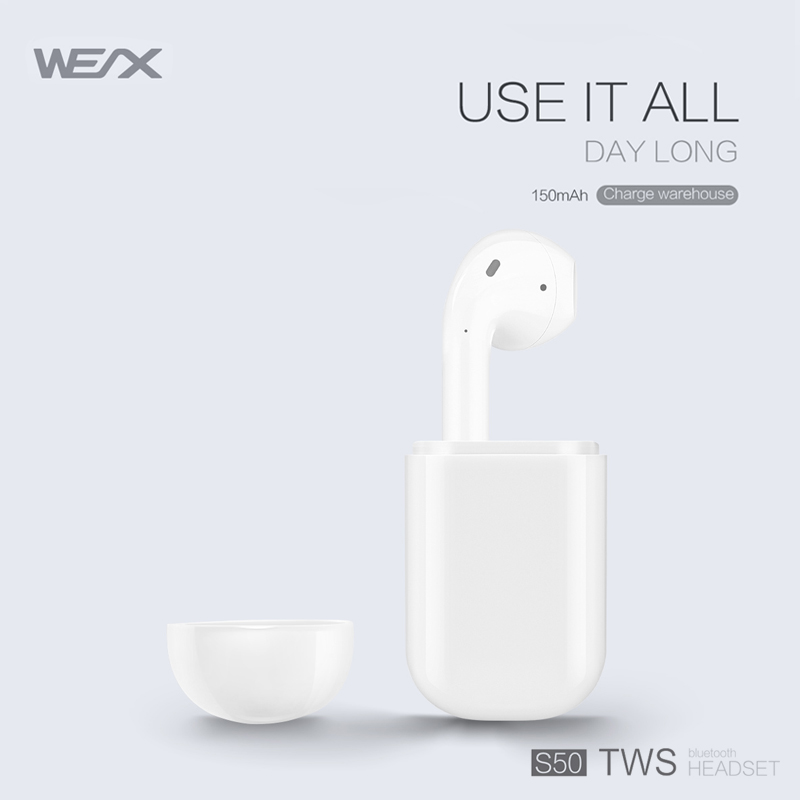 WEX S50 fones SEM FIO, fones de ouvido SEM FIO verdadeiros, fones de ouvido Bluetooth 5.0