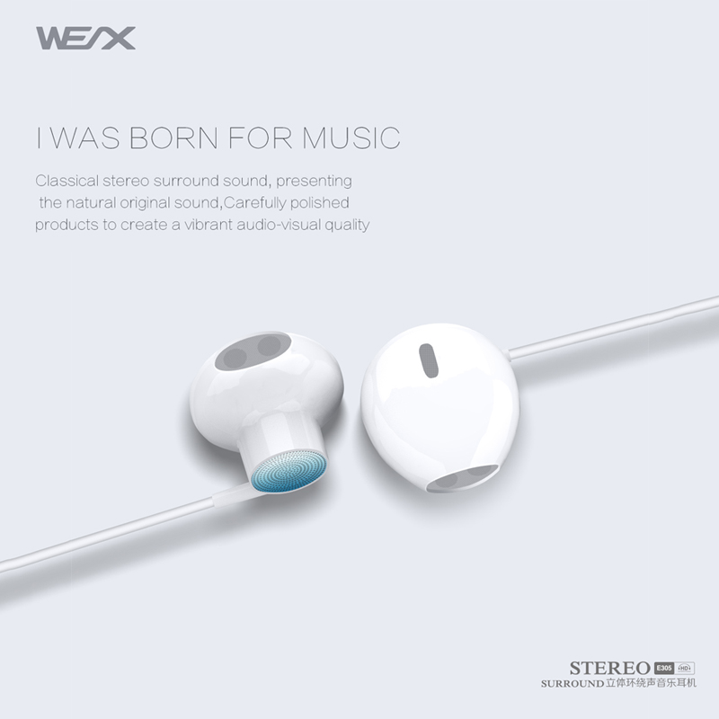 Fones de ouvido com fio WEX 305